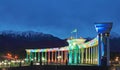 Night illumination of the colonnade of the PresidentÃ¢â¬â¢s park in AlmatyÃÂ² ÃÂÃÂ»ÃÂ¼ÃÂ°-ÃÂÃâÃÂµ Royalty Free Stock Photo